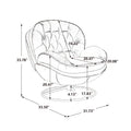 Velvet Swivel Accent Chair with Ottoman, Modern Chaise Lounge Chair with Metal Frame and Footstool, Comfy Armchair Reading Chair