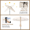 Tangkula 10 FT Outdoor Patio Umbrella with Solar LED Lights and Weighted Base-Beige