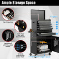 2 - in - 1 Rolling Tool Chest, 5-Drawer Tool Storage Cabinet with Wheels, Adjustable Shelf, Tool Box Organizer for Garage Warehouse Workshop