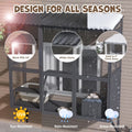 AECOJOY Catio Outdoor Cat Enclosure with Window Access, Large Window Catio Wood Cat House with 4 Platforms & 3 Doors