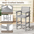 Adirondack Bar Chairs Set of 2/4, 29" HDPE Bar Height Outdoor Stools w/ Backrest & Footrest, All-Weather Backyard Patio High-Top Chairs