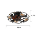Industrial Cage Ceiling Fan - Low - Profile 7 - Blade Fan with Remote & Light - Modern Rustic Cooling for Small Spaces