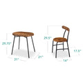 Best Choice Products 3 Piece Modern Oval Dining Table Set, Small Kitchen Dinette W/ 2 Chairs Black/Black