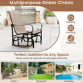 Tangkula Outdoor Glider Chairs Set of 2/4 with High Backrest Breathable Mesh Fabric and Metal Frame