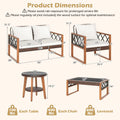 Tangkula 5 Pieces Wicker Patio Conversation Furniture Set