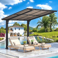 AECOJOY 8' x 8' Gazebo for Patio, Freestanding Lean to Hard Top Gazebo Carport Shelter