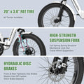 ABORON 3.0 Fat Tire Electric Trike for Senior Foldable E - Bike, 500W Motorized Tricycle Adult 20" Folding 3 Wheel Electric Commute Bike Trike W/48V