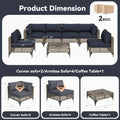 AECOJOY 7-Piece Patio Outdoor Furniture Set, Boho Outdoor Sectional Set, Dark Brown&Dark Grey