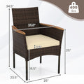 Tangkula Outdoor Patio Wicker Chairs Set of 6 for Poolside