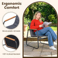 Tangkula 3 Pieces Patio Bistro Set Outdoor Fabric Conversation Set