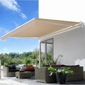 AECOJOY 8.2'×6.5' Manual Retractable Awning Sun Shade, Patio Awning Canopy
