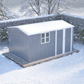 AECOJOY 12x8 Ft Outdoor Storage Shed, XL Heavy-Duty Steel Building with Window