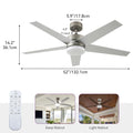Uforic 52" Modern Ceiling Fan with Lights and Remote Control, 5 - Blade Ceiling Fan