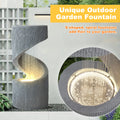 Magic Union Outdoor S - Shaped Water Fountain, Spiral Waterfall Indoor Fountain Outside Garden Decor with LED Lights & Pump, Curved Patio Resin Fountains for Yard, Deck, Porch and Home Decorations