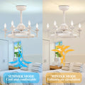 Maxax Candlestick Ceiling Fan with Light, 21" White Vintage Ceiling Fan with Remote Control, 6 Speeds Reversible Timing Ceiling Fan