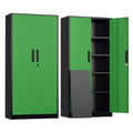 SOLAURA 71" Metal Garage Storage Cabinet with Locking Doors and Adjustable Shelves for Home, Office(Black)