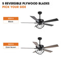 Parrot Uncle 52 - Inch Contemporary Chrome Ceiling Fan with Integrated LED Lights and Remote Control