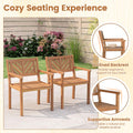 Tangkula Acacia Wood Patio Dining Chairs Set of 2/4 Heavy-Duty Wooden Armchairs for Porch