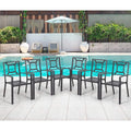 AECOJOY Metal Dining Chairs, Outdoor Patio Dining Chairs with Armrest