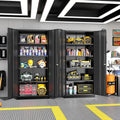 SOLAURA 71" Metal Garage Storage Cabinet with Locking Doors and Adjustable Shelves for Home, Office(Black)