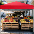GVDV Canopy Tent, 10x10 Ft Easy Pop up Outdoor Canopy Tent, Portable Straight Leg Gazebo Instant Canopy, Blue