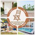 AECOJOY Acacia Wood Outdoor Dining Table for 4, Foldable Top Patio Table with Wheels