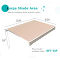 AECOJOY 8.2'×6.5' Manual Retractable Awning Sun Shade, Patio Awning Canopy