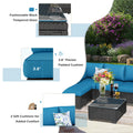 AECOJOY 7 Piece Outdoor Patio Furniture Set, Black& Peacock Blue