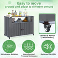 AECOJOY Outdoor Grill Table with Storage Cabinet Weatherproof, Outdoor Kitchen Island, Grill Cabinet Cart with Storage