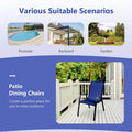 Set of 4 Outdoor Stackable Dining Chairs with Breathable Fabric, All Weather Patio Dining Chairs, 330LBS Heavy Duty Rustproof Steel Frame