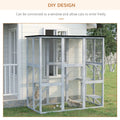 Pawhut Wooden Catio Enclosure with Weather Protection, 6 Platforms, Outdoor, Large, 71" x 38.5" x 71"
