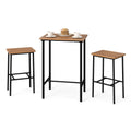 Tangkula 3 Pieces Acacia Wood Patio Bar Set