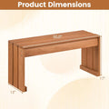 Tangkula Wood Outdoor Garden Bench | 2-Person Patio Backless Bench with Solid Wooden Frame