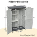 AECOJOY 61.6 Cu.ft Outdoor Resin Storage Shed with Easy Lift Hinges & Adjustable Divider