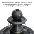 48�?h Outdoor Floor Water Fountain, 3 - Tiers Concrete Water Fountain with Submersible Electric Pump - Garden Cascading Waterfall for Yard Patio Lawn Home Decor