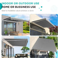AECOJOY 12'x10' Manual Retractable Awning Sun Shade, Patio Awning Canopy