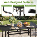 Tangkula 66" x 33" Metal Patio Dining Table for 6