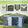 AECOJOY 12x8 Ft Outdoor Storage Shed, XL Heavy-Duty Steel Building with Window