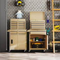 2 - in - 1 Rolling Tool Chest, 5-Drawer Tool Storage Cabinet with Wheels, Adjustable Shelf, Tool Box Organizer for Garage Warehouse Workshop