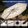 Tangkula 10ft Patio Umbrella 35 LED Lights Aluminum Pole 360 Degree Rotation