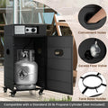 40,000 BTU Outdoor Propane Patio Heater with Tempered Glass Tube, Wheels & Cover, CSA Certified Stainless Steel Burner for Porch, Backyard