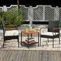 Set of 2, Outdoor PE Rattan Chairs with Soft Zippered Cushion, Heavy-Duty Metal Frame & All-Weather Wicker