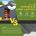 AECOJOY 12' x 14' Outdoor Storage Shed with Sliding Door, Metal Storage Tool Shed