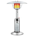 11,000 BTU Tabletop Propane Patio Heater, Portable Stainless Steel Outdoor Heater with Adjustable Flame & Tip - Over Protection