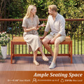 Tangkula Outdoor Wood Bench Backless Set of 1/2 Solid Hardwood Patio Dining Bench(1/2)