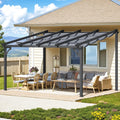AECOJOY 14' x 10' Gazebo for Patio, Retractable Pergola with Adjustable Sun Shade Canopy Roof