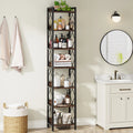 Tribesigns 78.7 in Tall Narrow Bookshelf, Freestanding 7 - Tier Bookcase, Skinny Corner Storage Organizer for Home Office