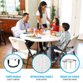 Lifetime 48 in Round Fold - in - Half Table, Indoor/Outdoor Essential, White Granite (280064)