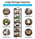 Tribesigns 78.7 in Tall Narrow Bookshelf, Freestanding 7 - Tier Bookcase, Skinny Corner Storage Organizer for Home Office