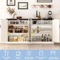 71" Tall Farmhouse Kitchen Pantry Cabinet, 5 Layers Storage Cabinet with Adjustable Shelves, Farmhouse Pantry Cabinet with 4 Barn Doors